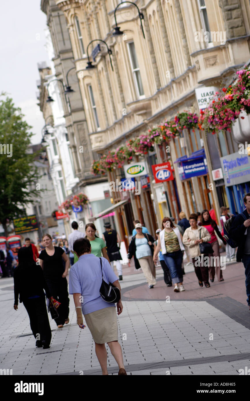 Queen Street Shops Cardiff Wales Stock Photo Alamy