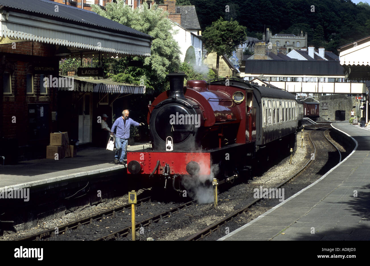 Steam locomotive 'Jessie' at Llangollen station, Denbighshire, Wales, UK Stock Photo