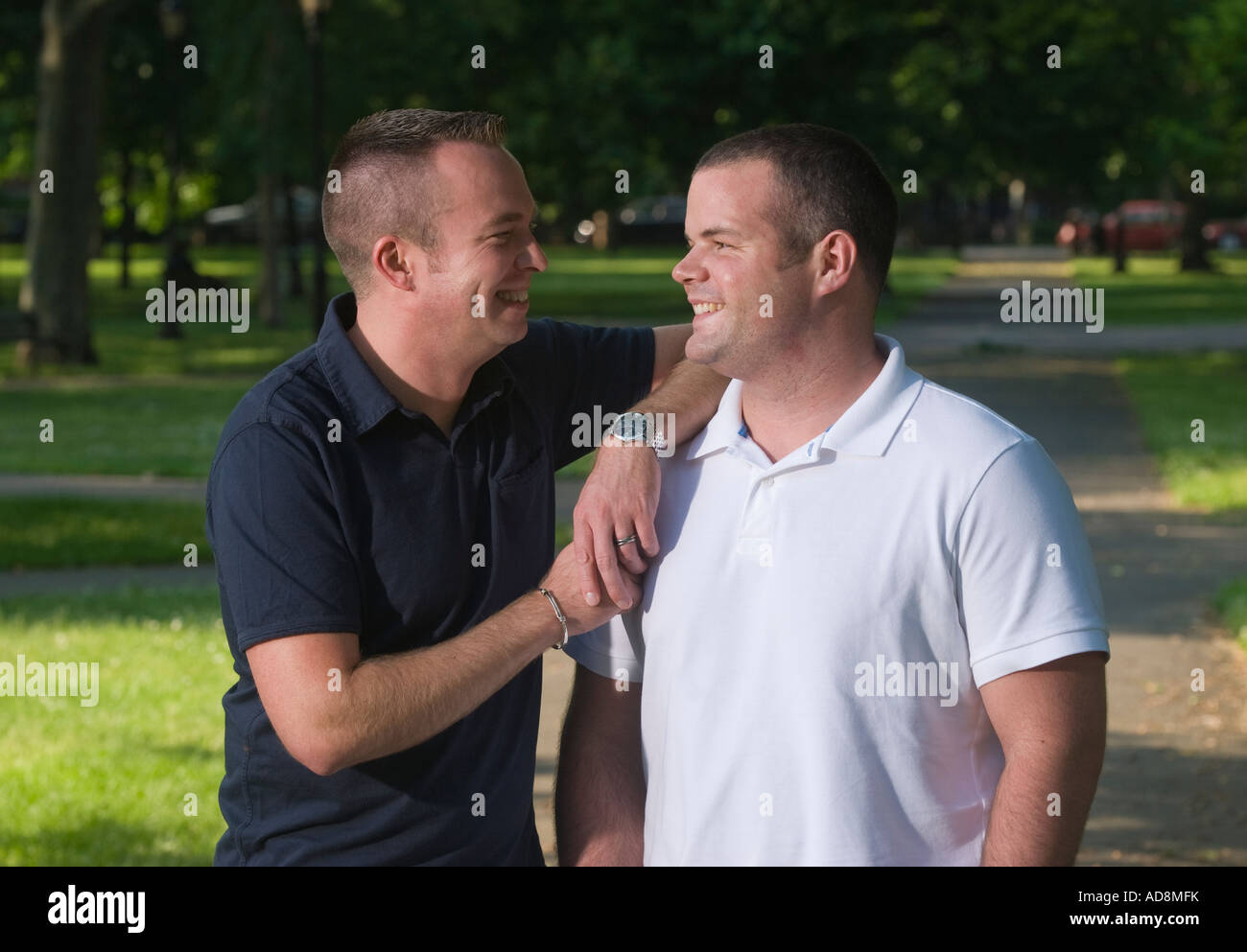 Male Gay married couple portrait Stock Photo