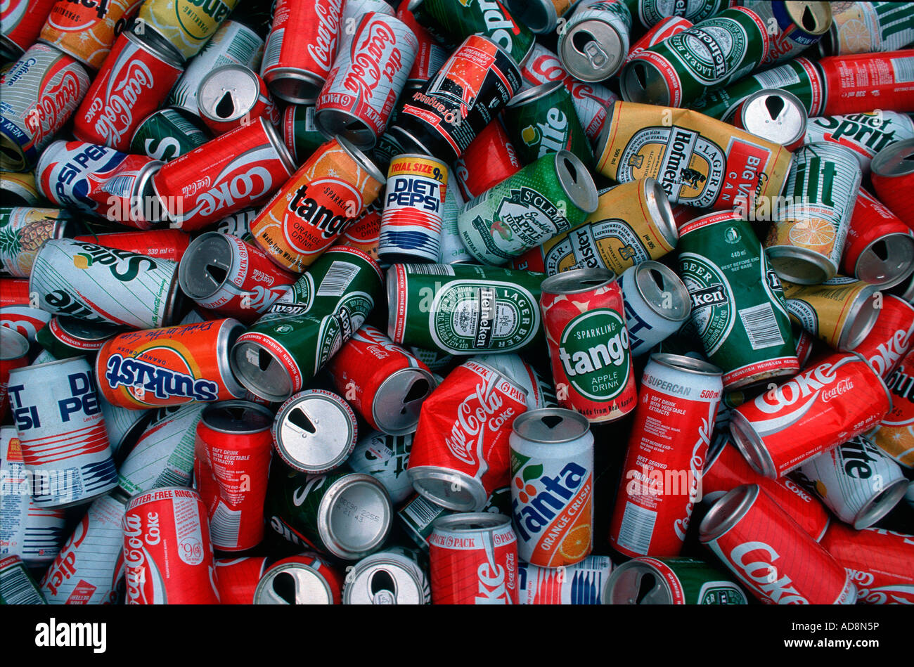 Hundreds Of Aluminium Cans Collected For Recycling Uk Stock Photo Alamy
