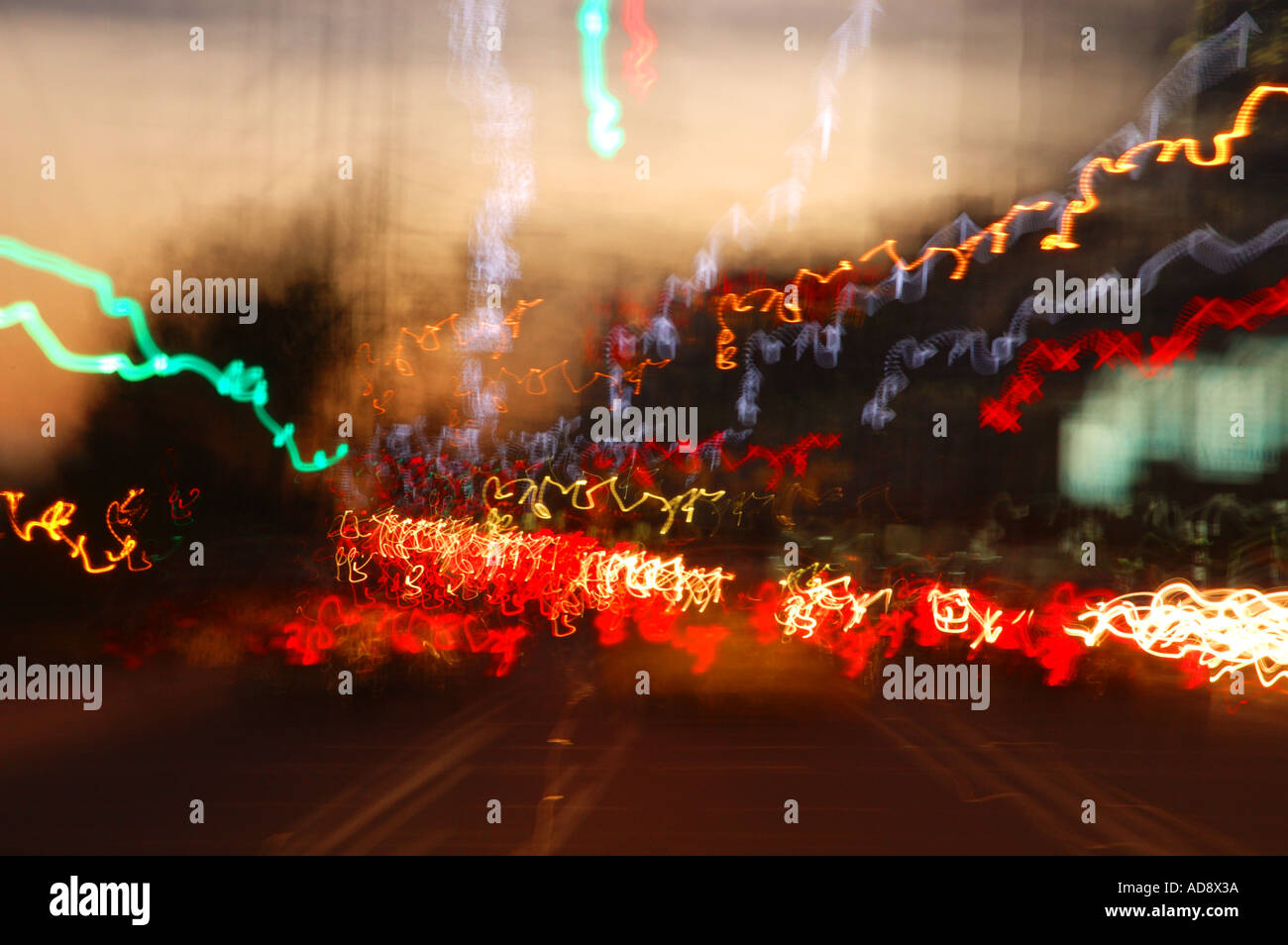 alien light forms on city streets dsca 4746a Stock Photo