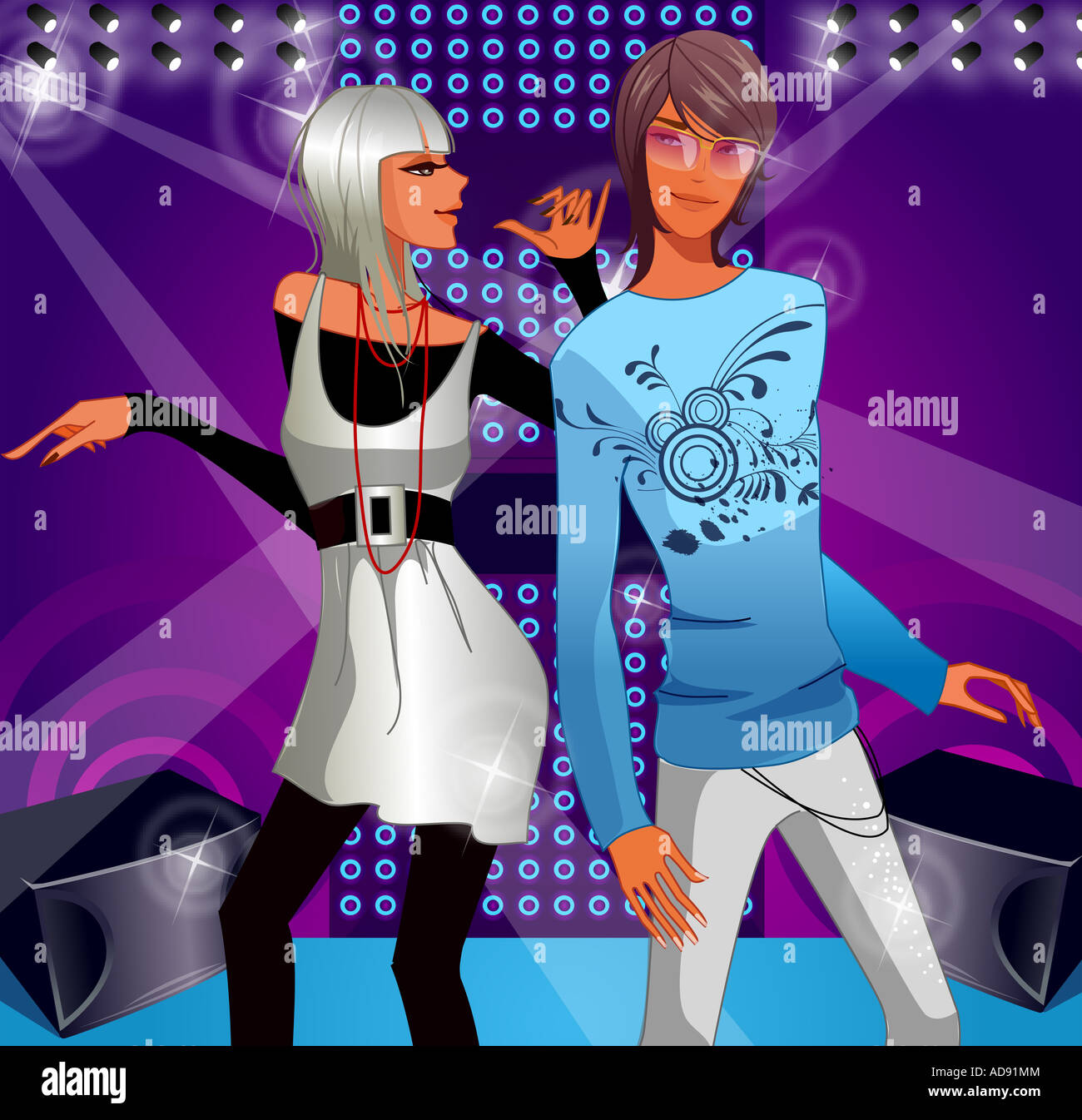 Men and women dancing on a dance floor in a nightclub Stock Photo - Alamy
