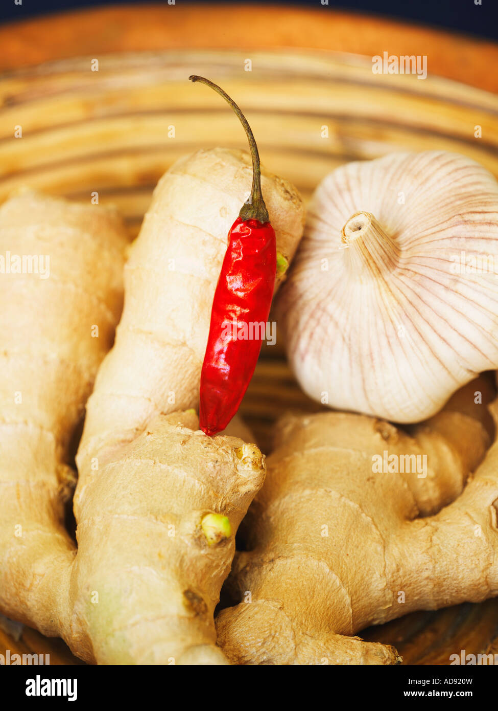Ginger Garlic Red Pepper Chinese Flavor Ingredients Stock Photo Alamy