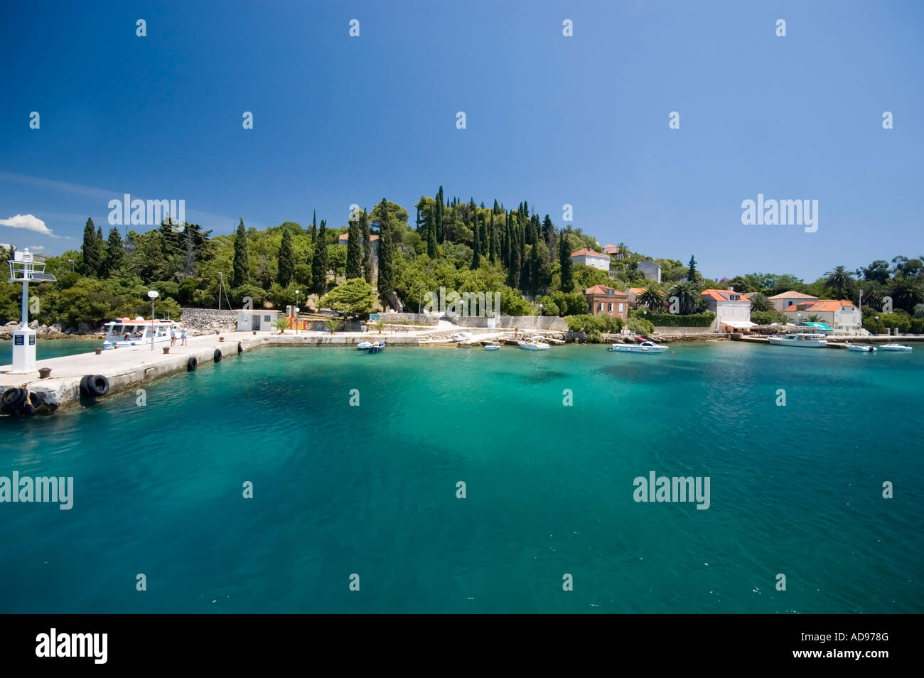 Kolocep Island, as seen on arrival from Ferry boat Stock Photo Alamy