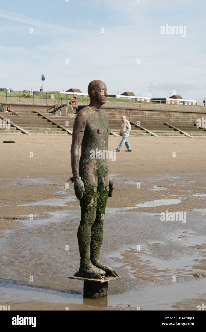 Anthony Gormley Another Place a series of figure sculptures on the