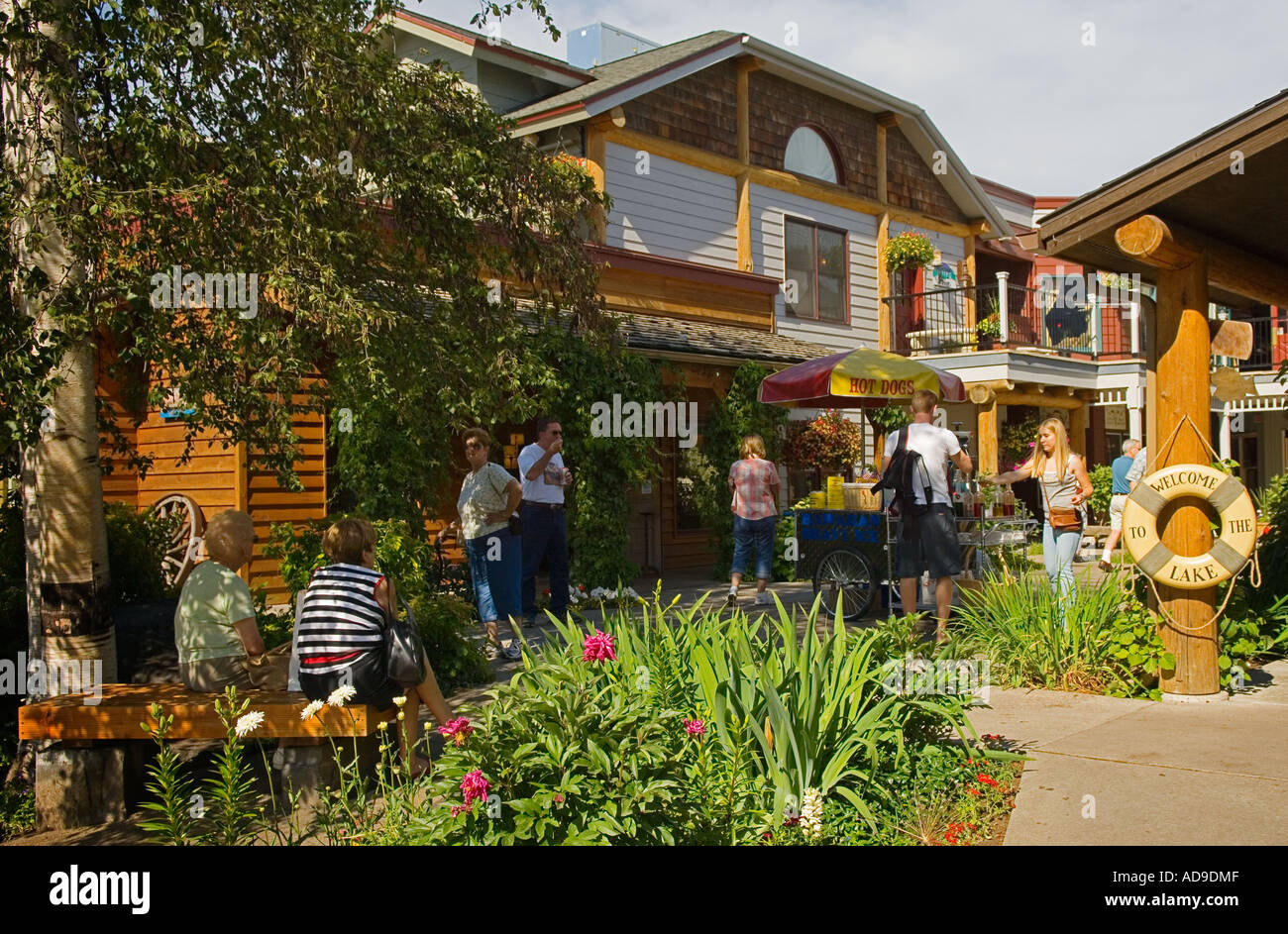 Shops on Electric Avenue in Bigfork Montana Stock Photo Alamy