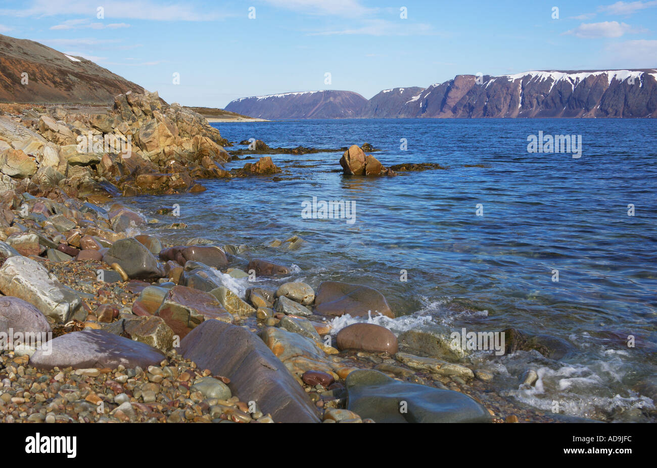 Coastline with boulders Syltefjorden Stock Photo