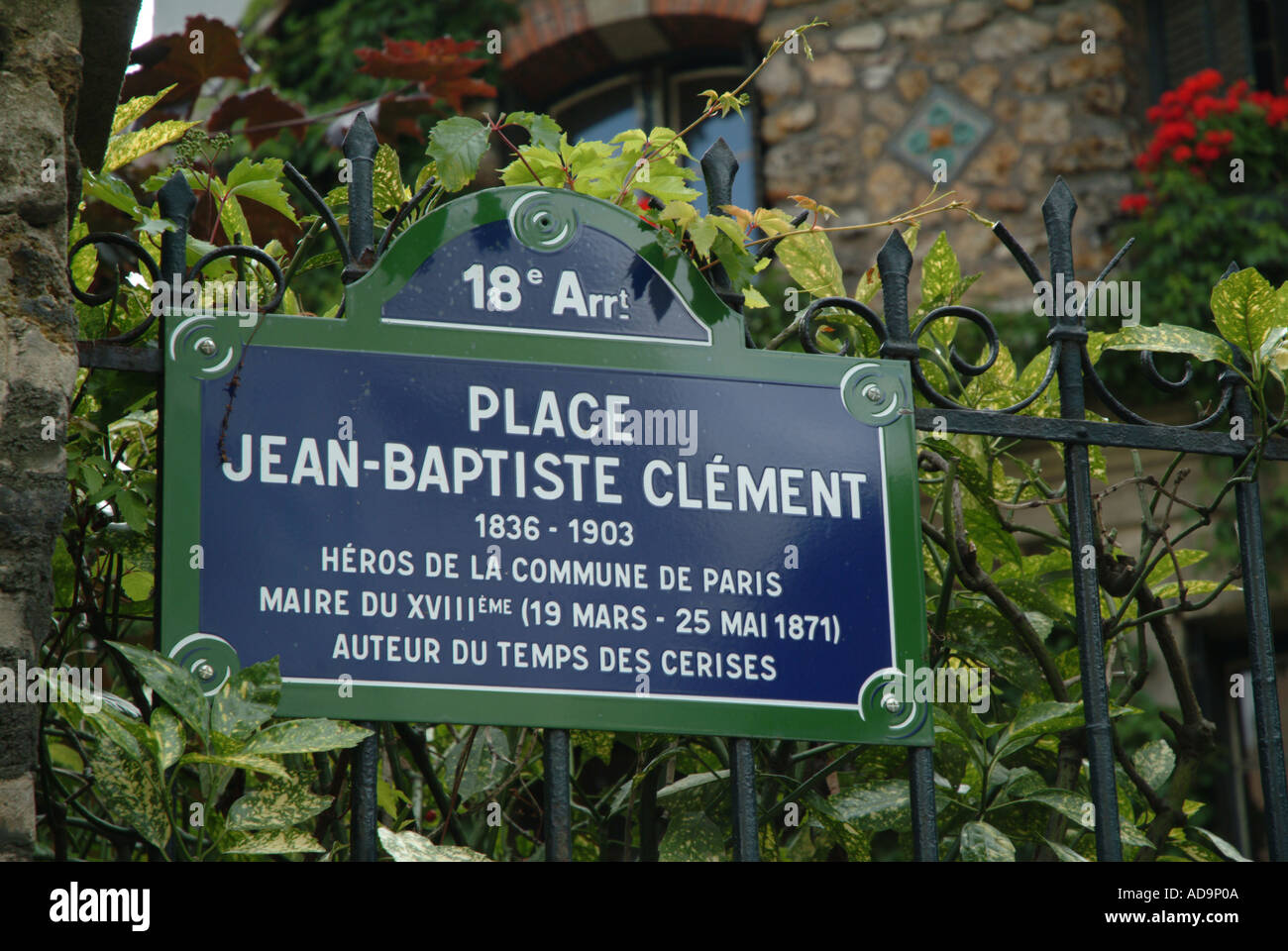 place jean baptiste clement heros de la commune de paris auteur du temp du  cerises Stock Photo - Alamy