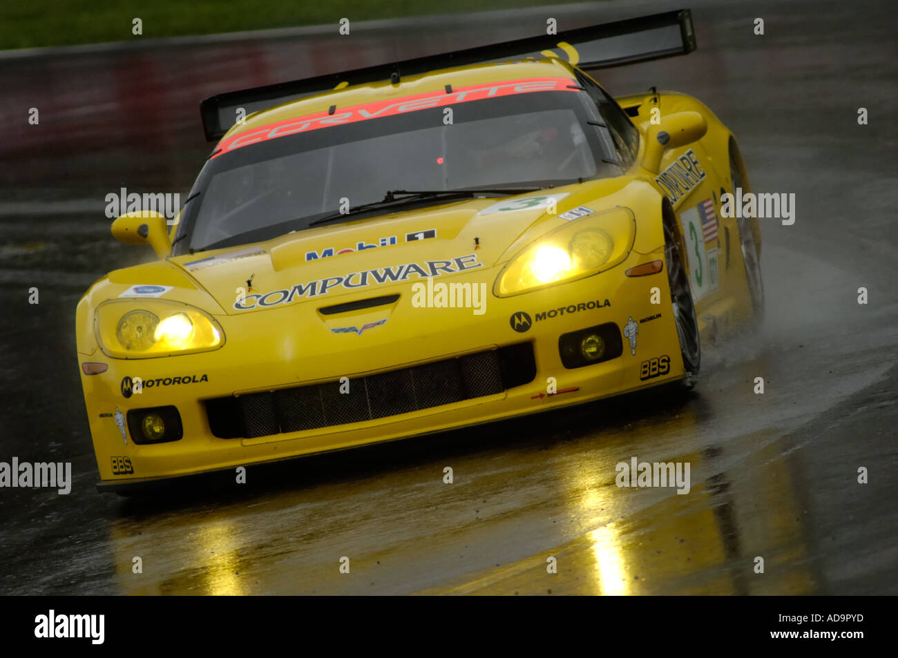 Corvette Racing C6-R driven by Johnny O'Connell and Ron Fellows at the American Le Mans at Mid-Ohio 2006 Stock Photo