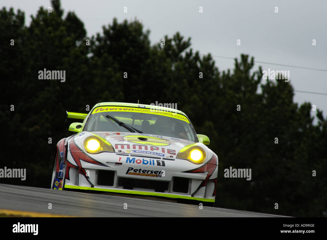 The Petersen White Lightning Racing Porsche 911 GT3 RSR at the American Le Mans at Mid-Ohio 2006 Stock Photo