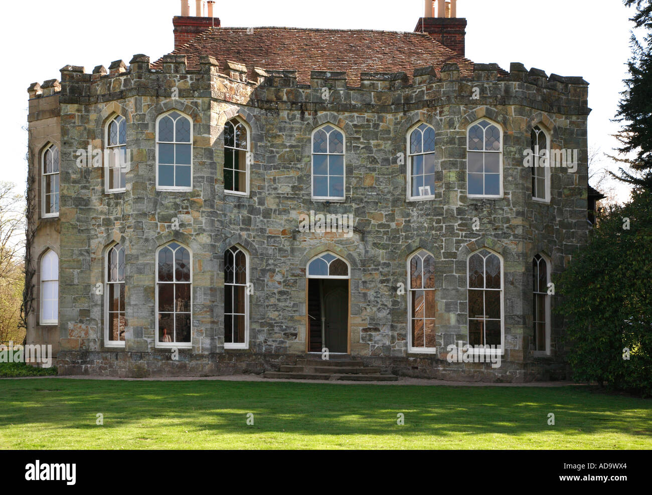Gothic fronted house at Bayham Abbey Kent Stock Photo Alamy