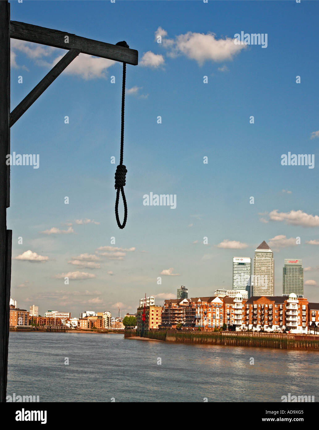 Gibbet by the River Thames London Stock Photo
