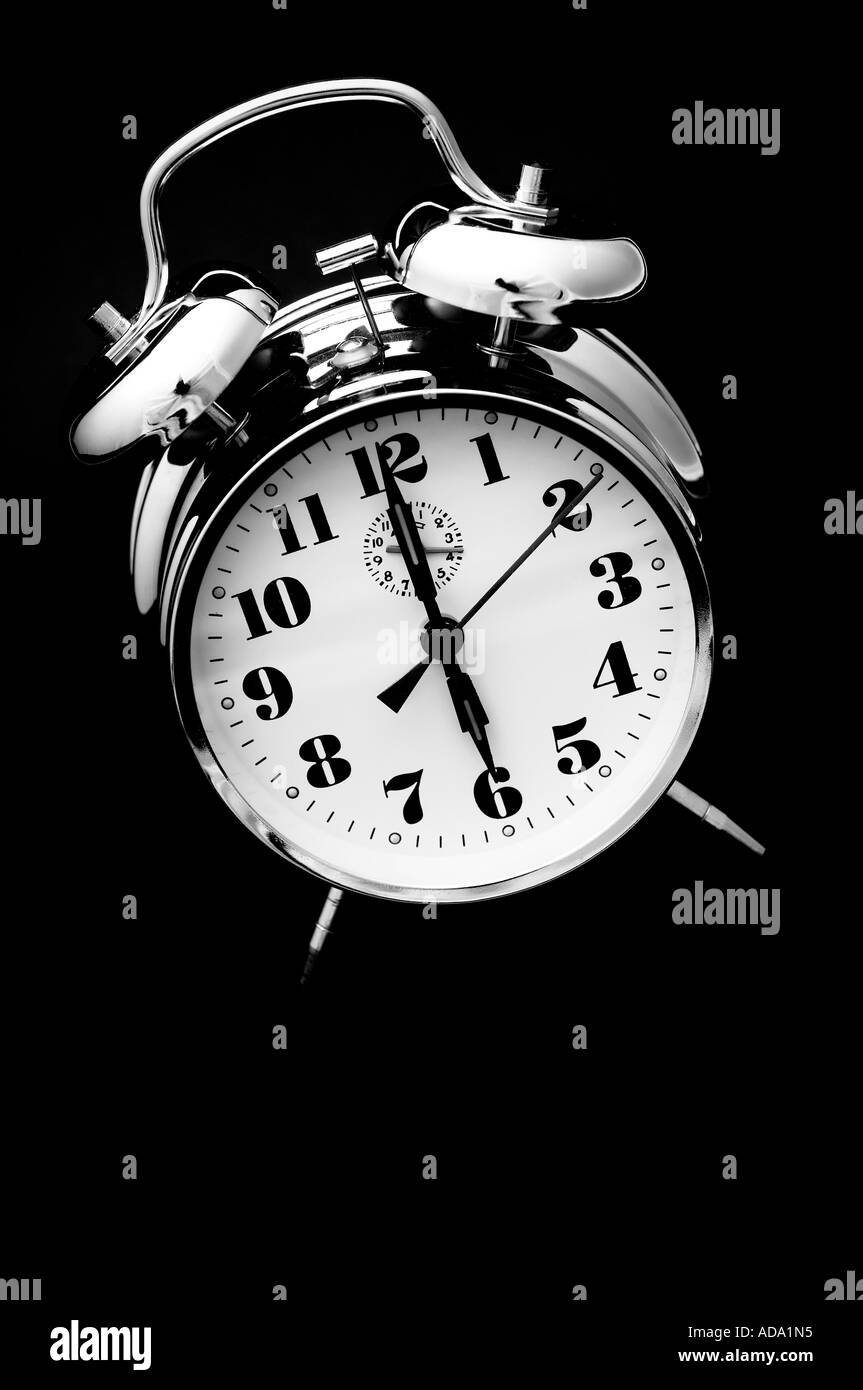 Chrome alarm clock Stock Photo Alamy