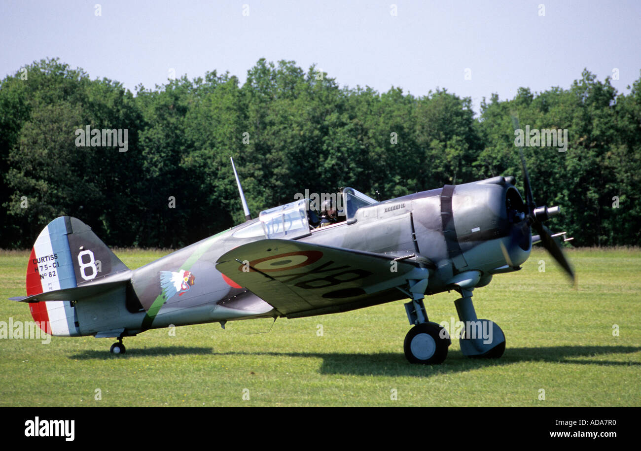 Ferte-Alais Air Show, Curtiss Hawk H-75 Stock Photo