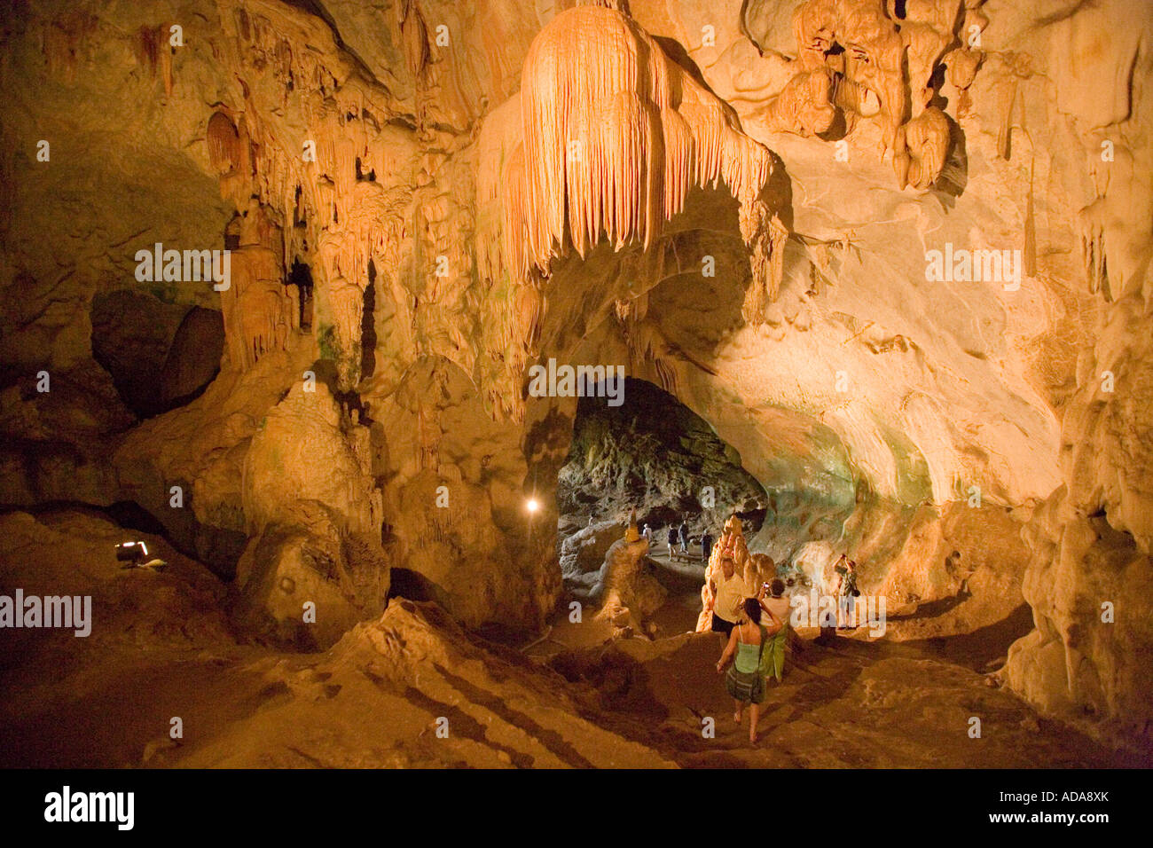 Stalactites in a cave Wat Tham Suwankhuha Heaven Grotto Temple Phang Nga Thailand Stock Photo