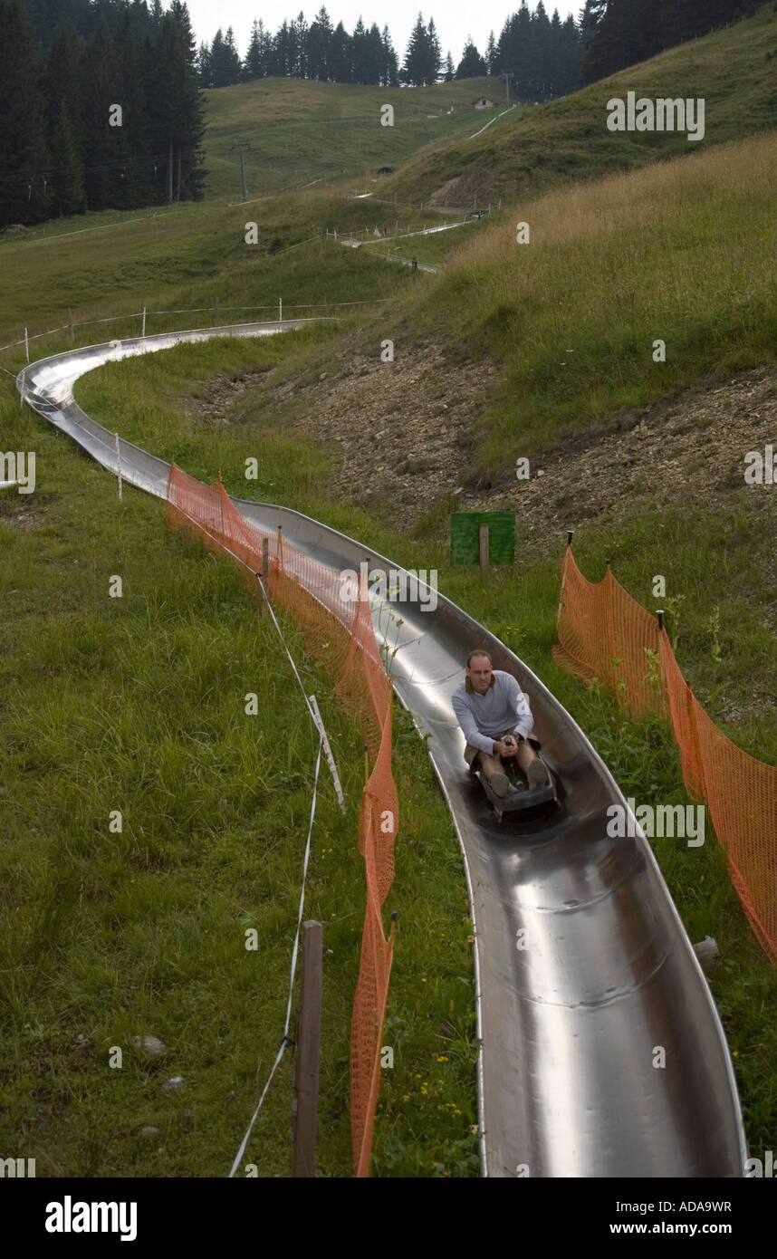 Man in summer tobbogan run longest summer toboggan run of