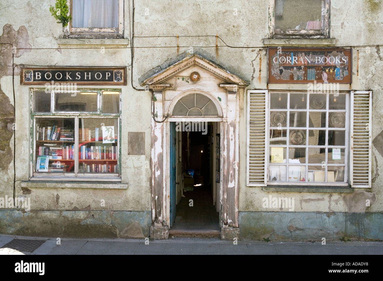 Wales Carmarthenshire Carmarthen Laugharne King Street Corran bookshop Stock Photo