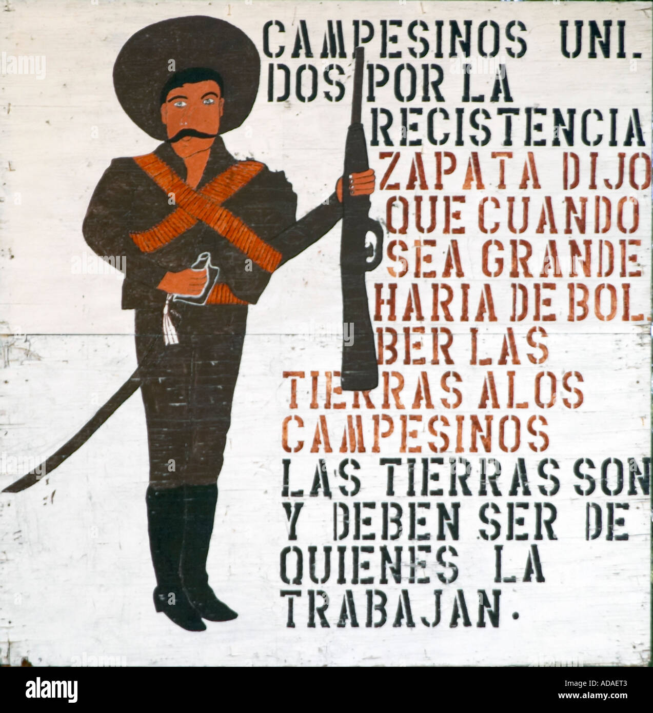 Zapatista manifesto Chiapas Mexico Stock Photo