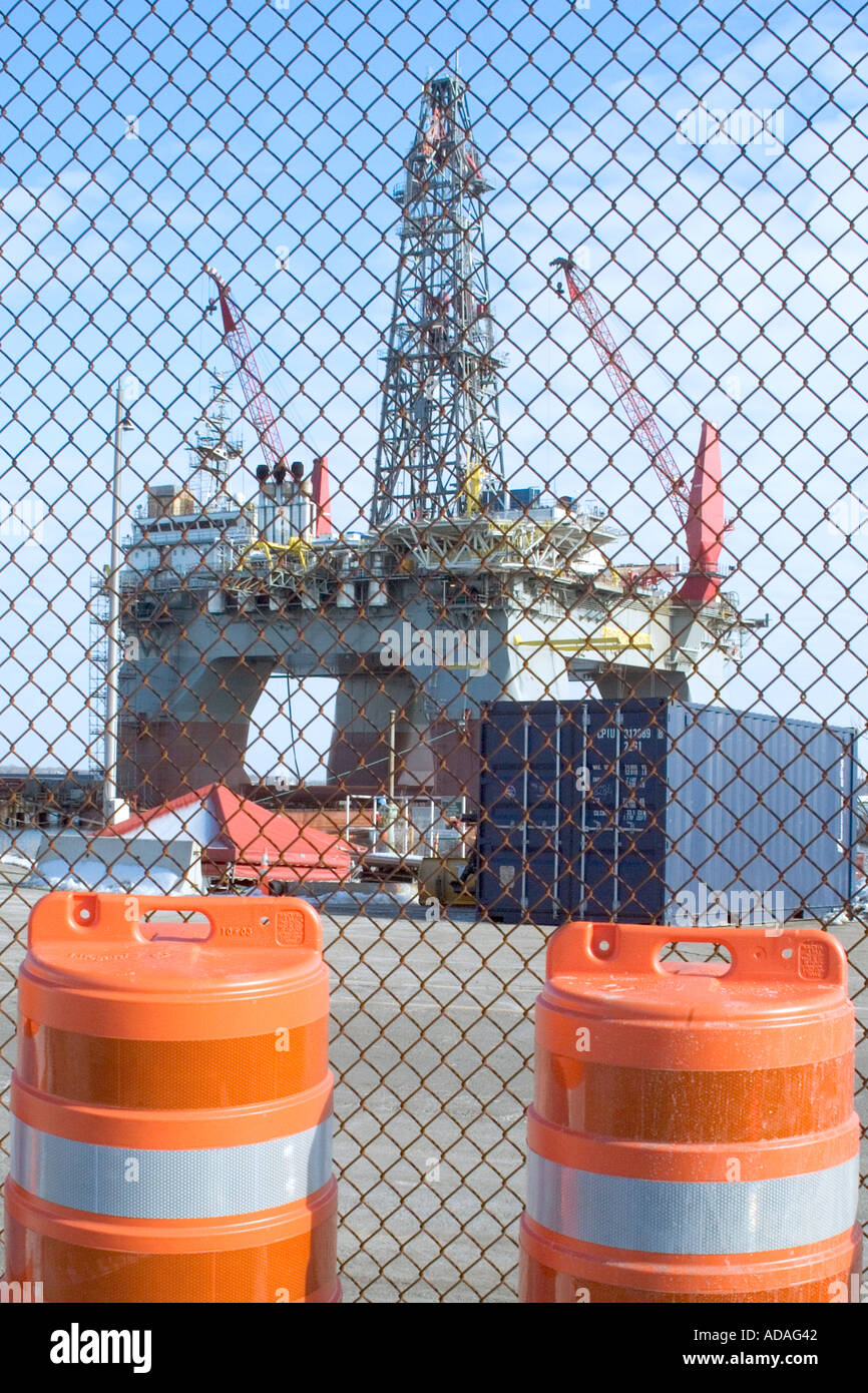 The Pride Portland oilrig under construction in Portland, Maine, in