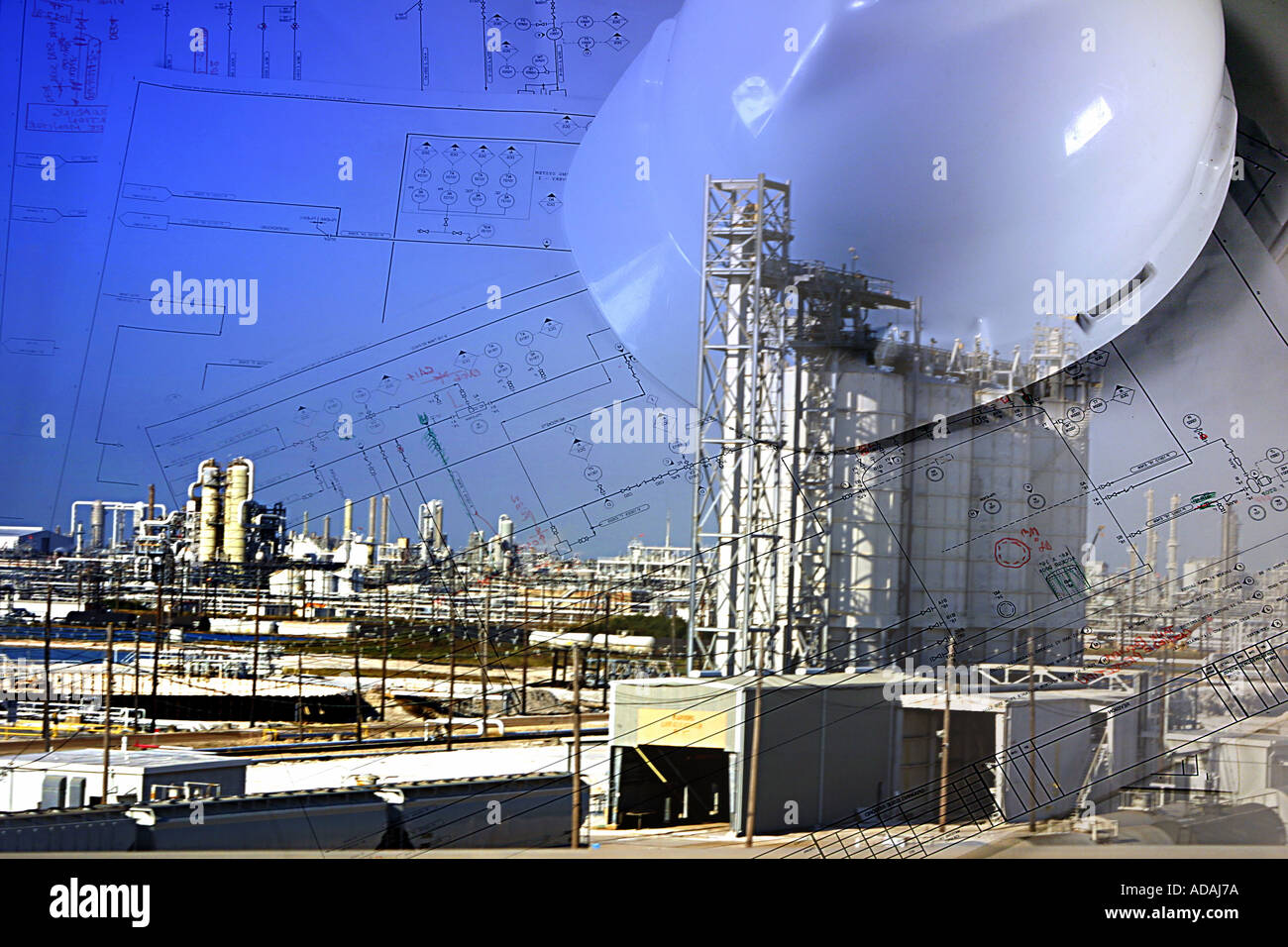 Chemical Plant and Piping and Instrument Diagram Engineers Tools Stock