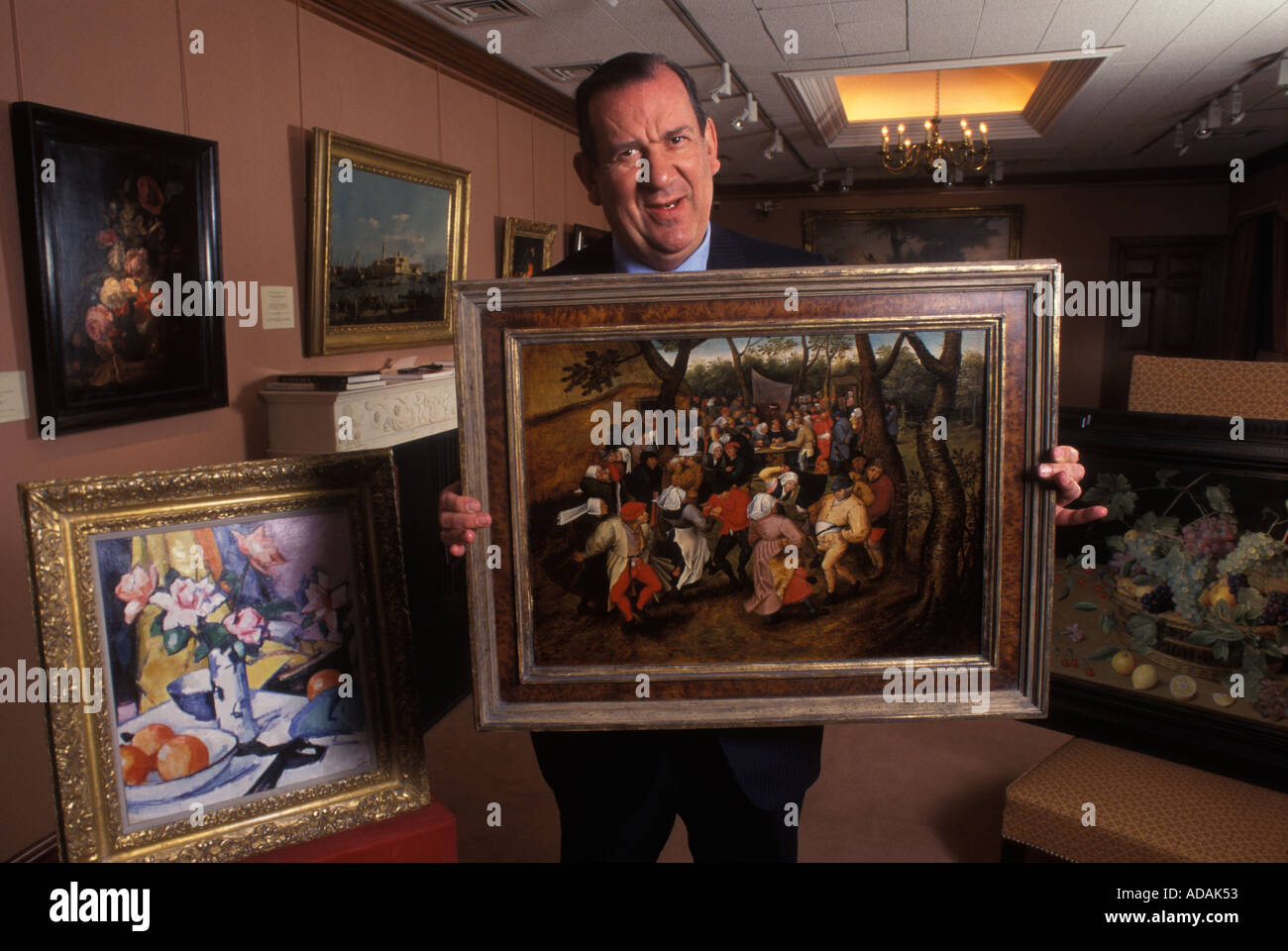 Richard Green Art dealer in his Fine Old Masters Bond Street Stock