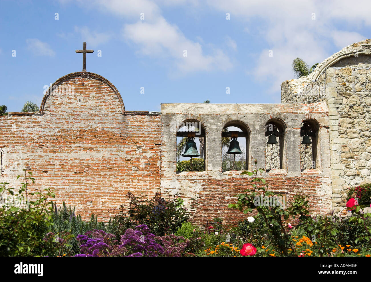 Mission facade, Mission Basilica San Juan Capistrano, California, USA