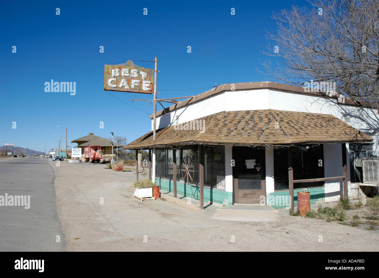 On old route 66 in the southwestern part of the USA Texas Stock Photo