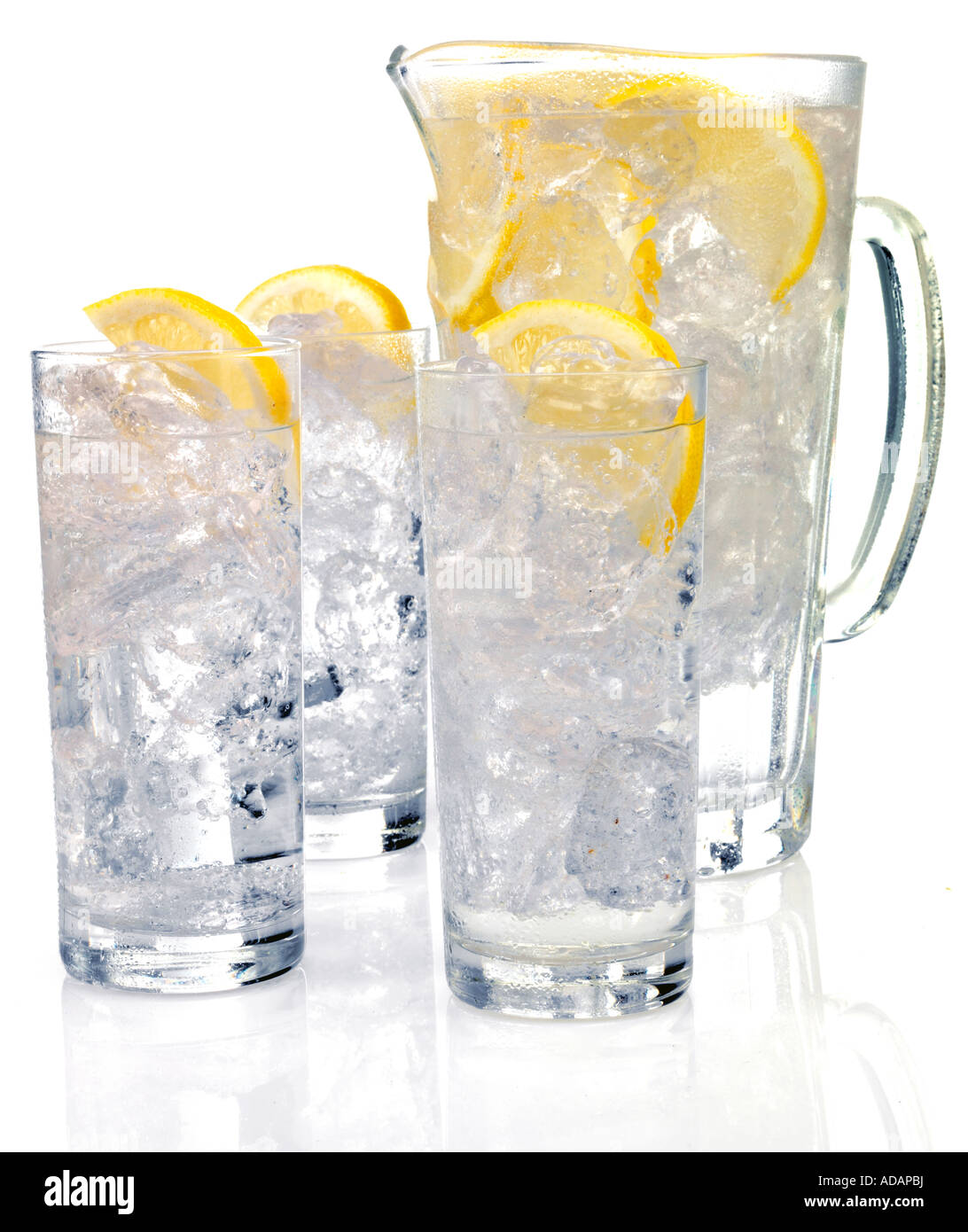 ICED WATER WITH LEMON Stock Photo Alamy