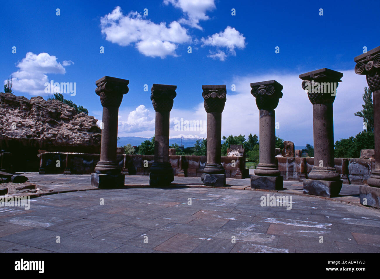 Zvartnots Temple Armenia Stock Photo