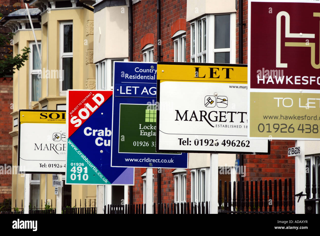 Row of sold signs hires stock photography and images Alamy
