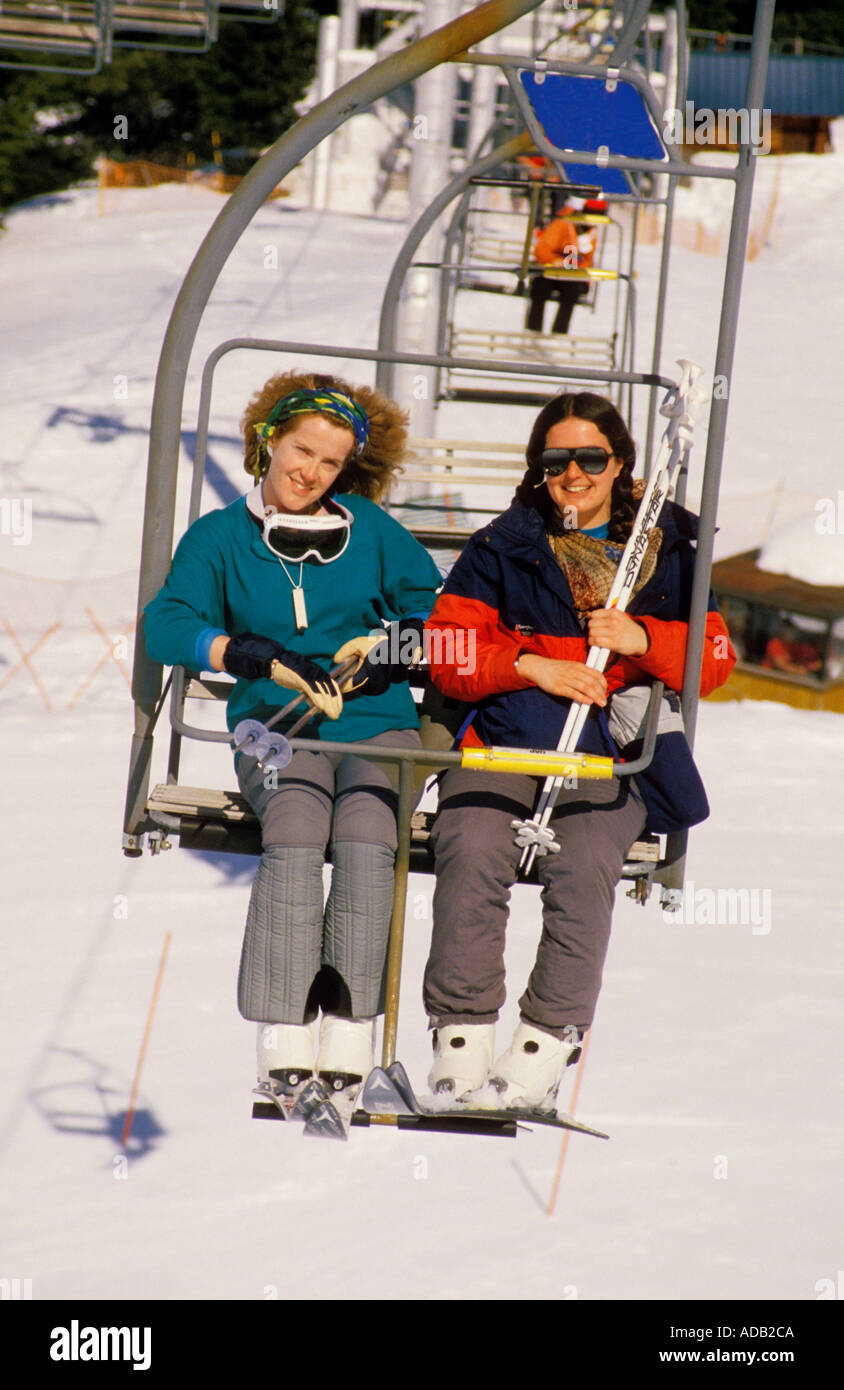 ^ski chair lift La Plagne France Stock Photo
