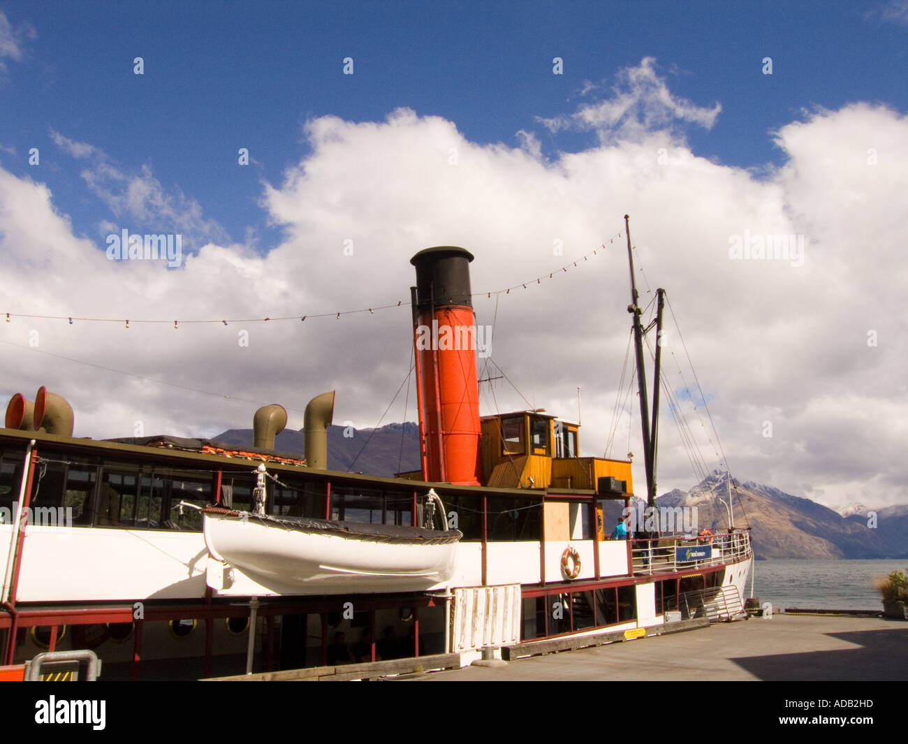 steamship tss earnslaw at steamer wharf queenstown new zealand Stock