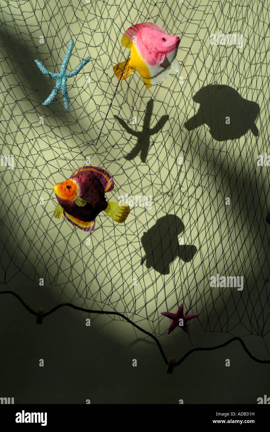 Plastic fish decorations Stock Photo Alamy