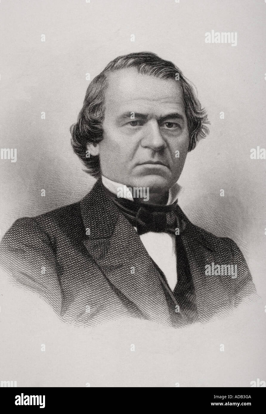 Andrew Johnson, 1808 to 1875. 17th President of the United States 1865 to 1869.  First President to be impeached Stock Photo