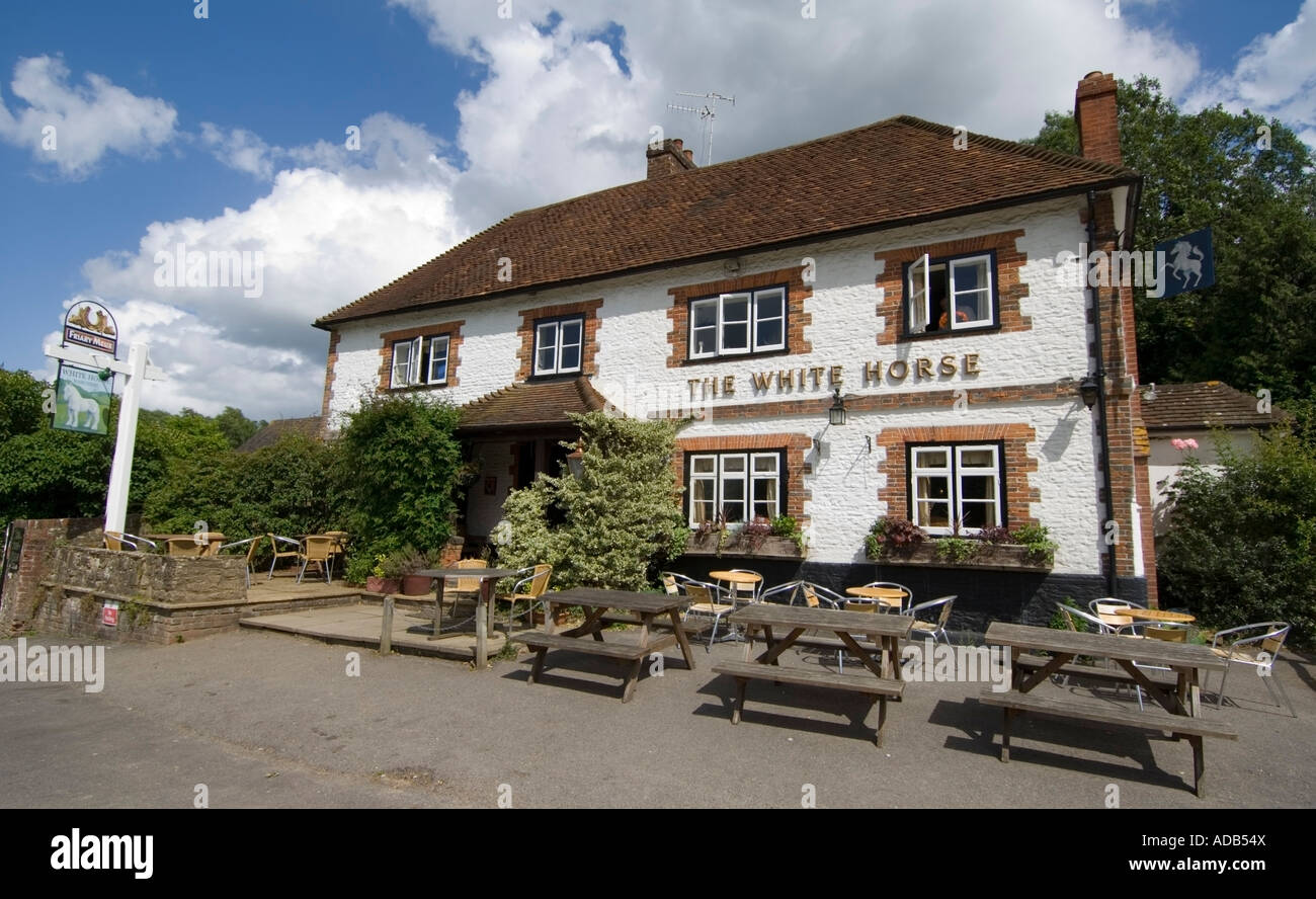 Pub The White Horse - Hascombe - Surrey - UK Stock Photo - Alamy