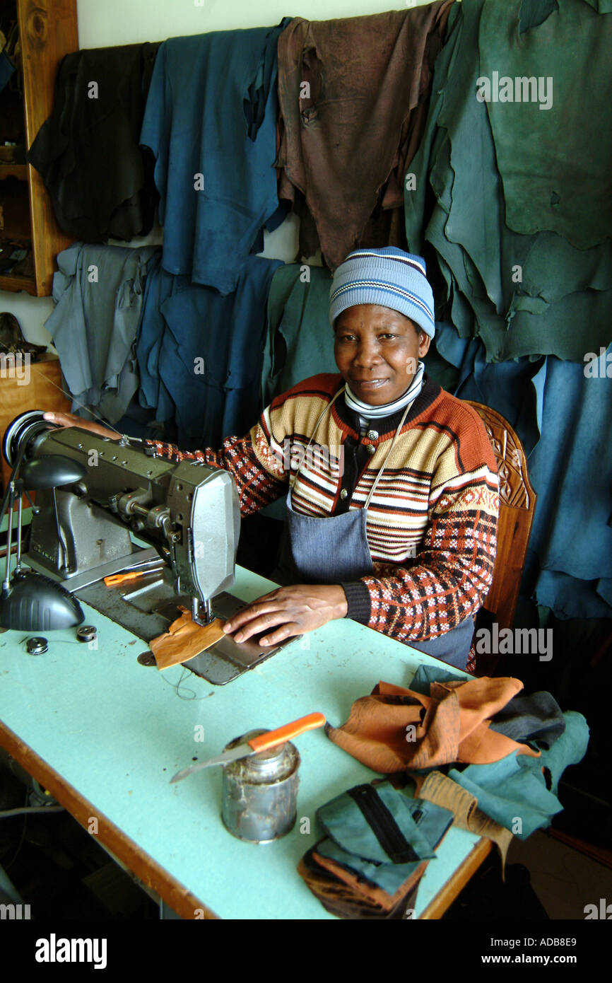 Henties Bay Namibia Southern Africa Worker using Sewing Machine Making