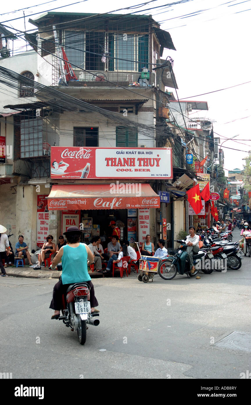 Busy street corner in Hanoi in Vietnam Stock Photo Alamy