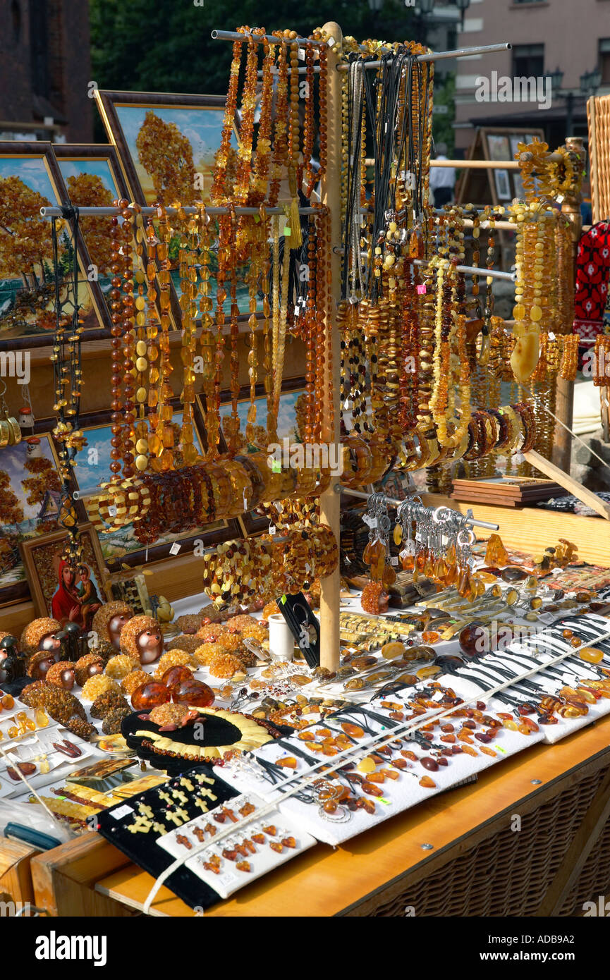 Riga Latvia Amber Jewellery Stall Stock Photo - Alamy