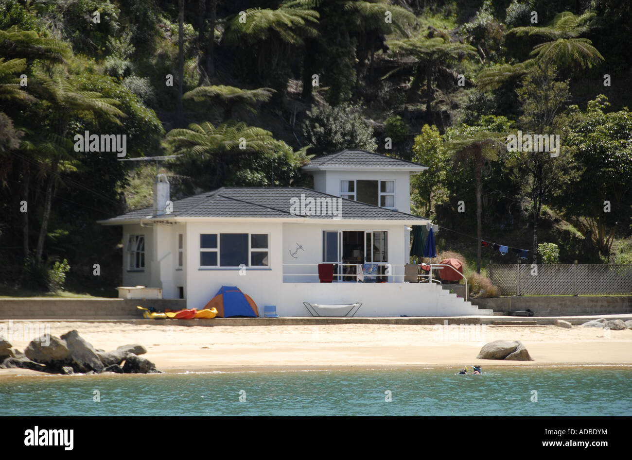 Honeymoon Bay Abel Tasman National Park South Island New Zealand Stock