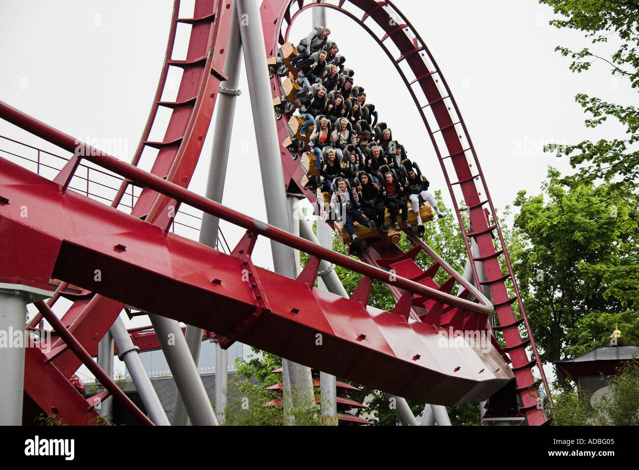 Big Dipper rollercoaster ride at Tivoli Gardens, Copenhagen, Denmark ...