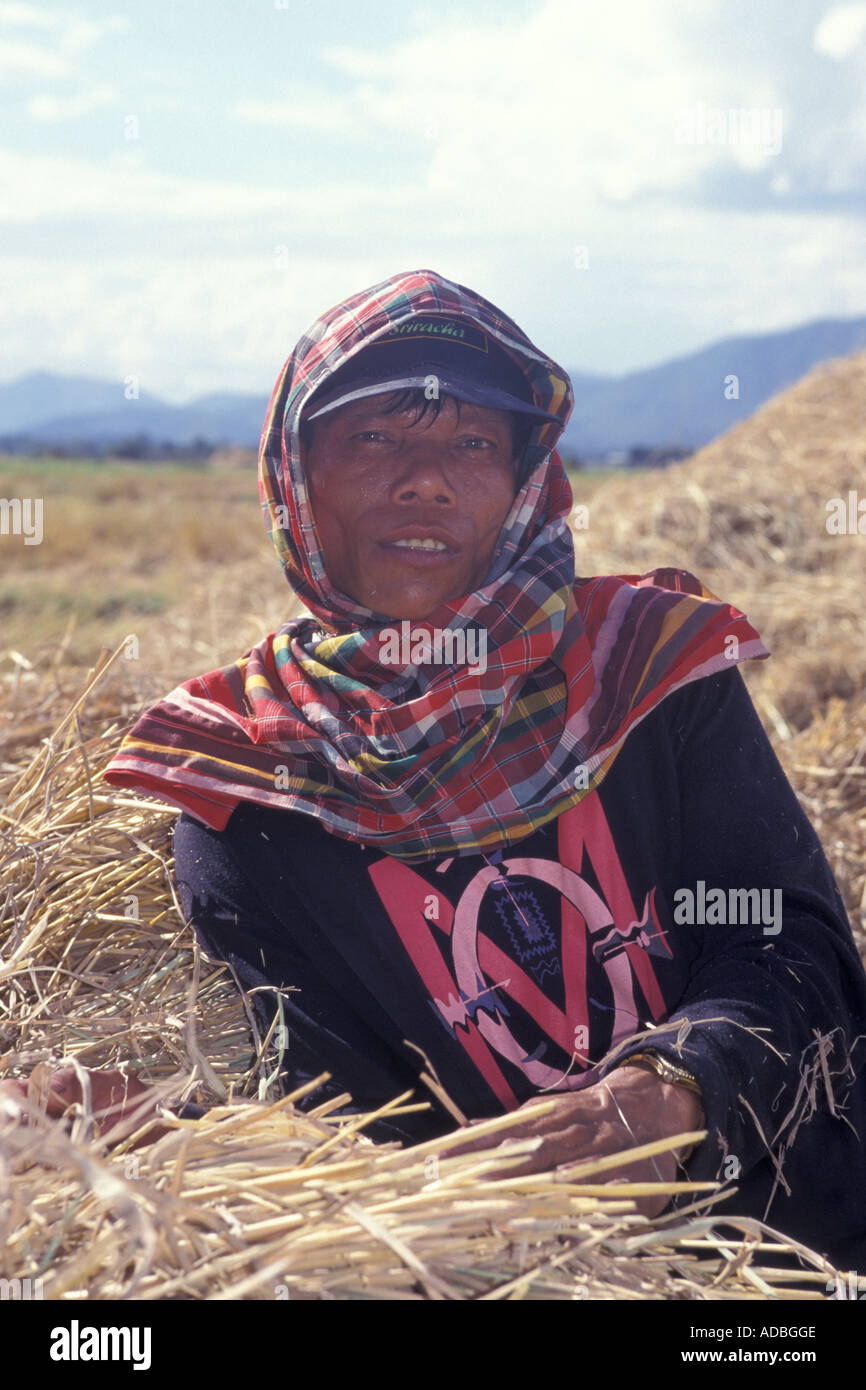 Thai rice farmer portrait Stock Photo