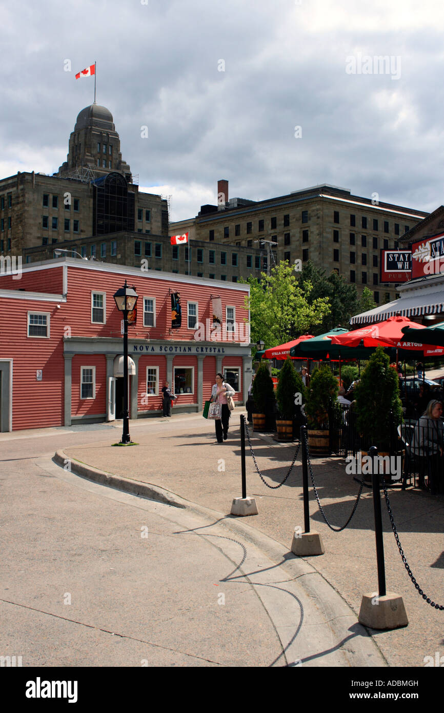 Restaurant and Historic Properties downtown  Halifax, Nova Scotia, Canada, North America. Photo by Willy Matheisl Stock Photo