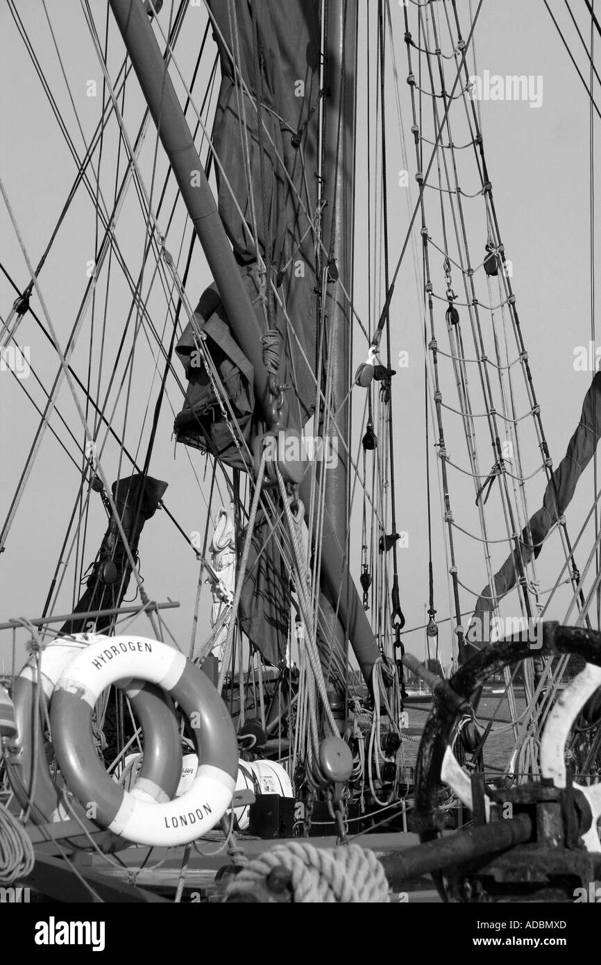 Thames barge detail Black and White Stock Photos & Images Alamy