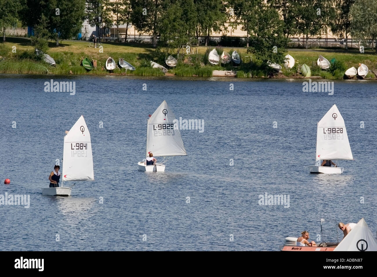 optimist sailing dinghies Stock Photo Alamy