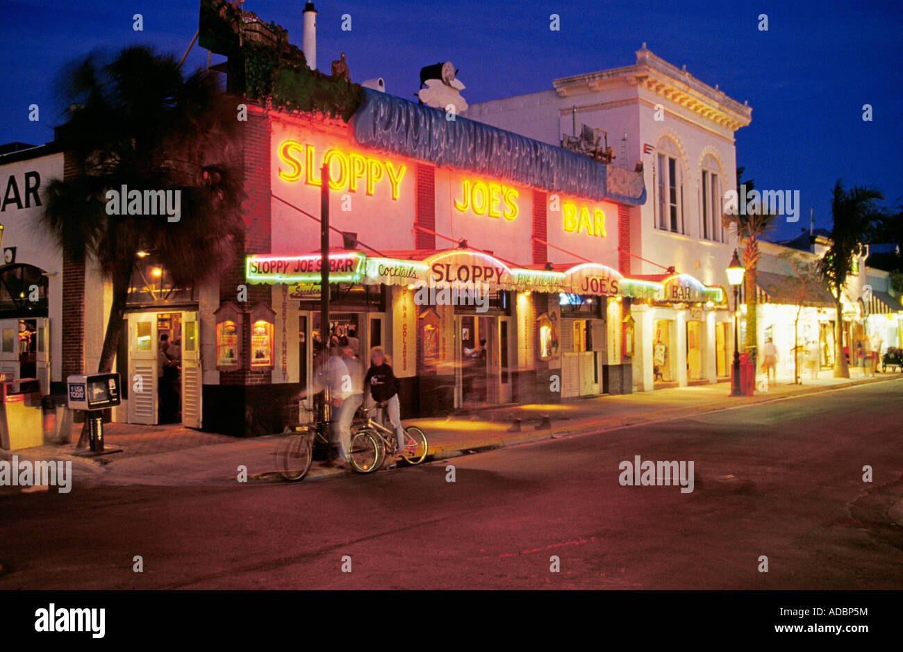 A twilight view of Sloppy Joe s Bar in downtown Key West Sloppy Joe s was one of Ernest