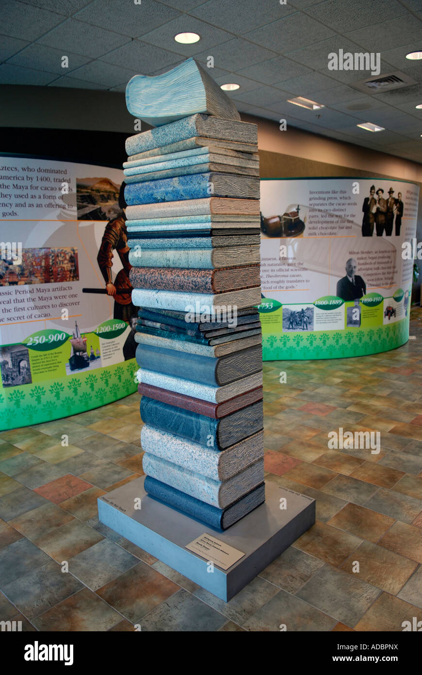 Book Tower by Wolfgang and Anna Maria Kuback 1998 at the Frederik Meijer Gardens and Sculpture Park in Grand Rapids Michigan MI Stock Photo