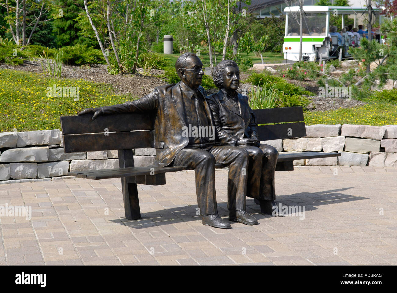 Fred and Lena Meijer 2004 by A Joseph Kinkel at The Frederik Meijer Gardens and Sculpture Park in Grand Rapids Michigan MI Stock Photo