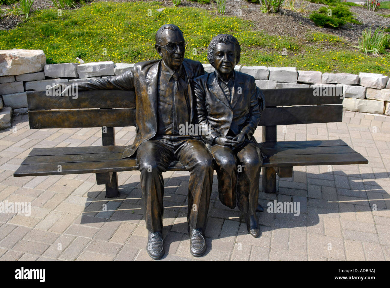 Fred and Lena Meijer 2004 by A Joseph Kinkel at The Frederik Meijer Gardens and Sculpture Park in Grand Rapids Michigan MI Stock Photo