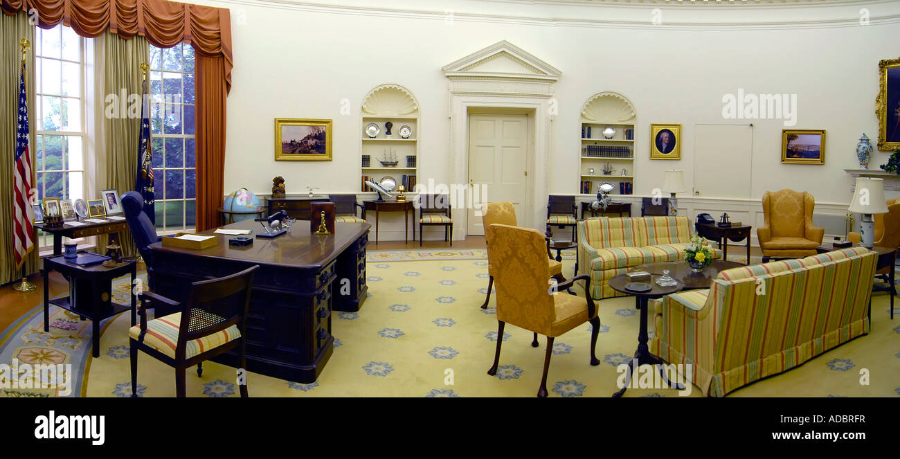 Presidents White House Oval Office at Gerald R Ford Presidential Museum Grand Rapids Michigan MI Stock Photo