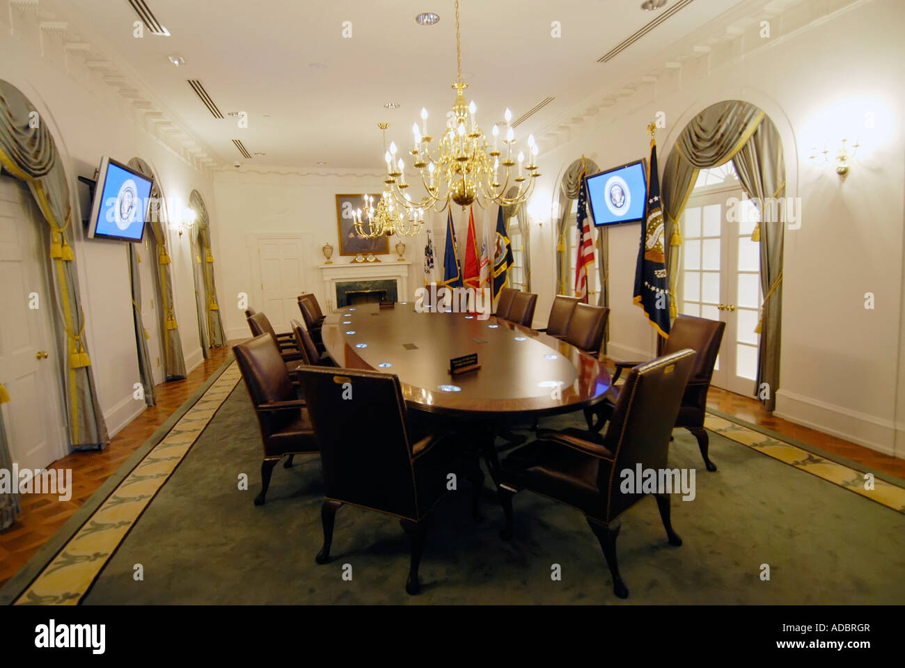 The Cabinet meeting room at Gerald R Ford Presidential Museum Grand Rapids Michigan MI Stock Photo